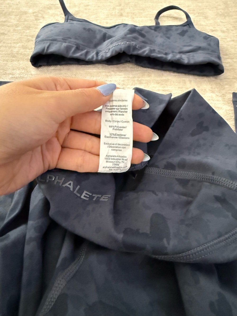 Alphalete Surface Limitless Bra and Power Legging Set — Pebble Whale Blue - Picture 6 of 7